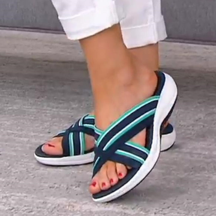 Stoßdämpfende Damen Sandalen mit Memory Foam und ergonomischem Design für optimalen Fußkomfort.