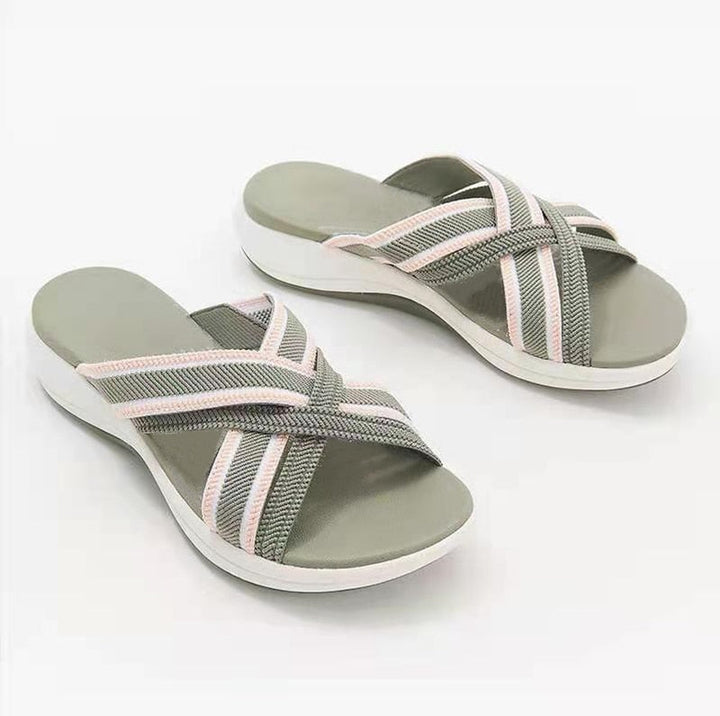 Damen Freizeit-Sandalen mit Memory Foam für Komfort, stützende Haltung und gesunde Füße im Alltag.