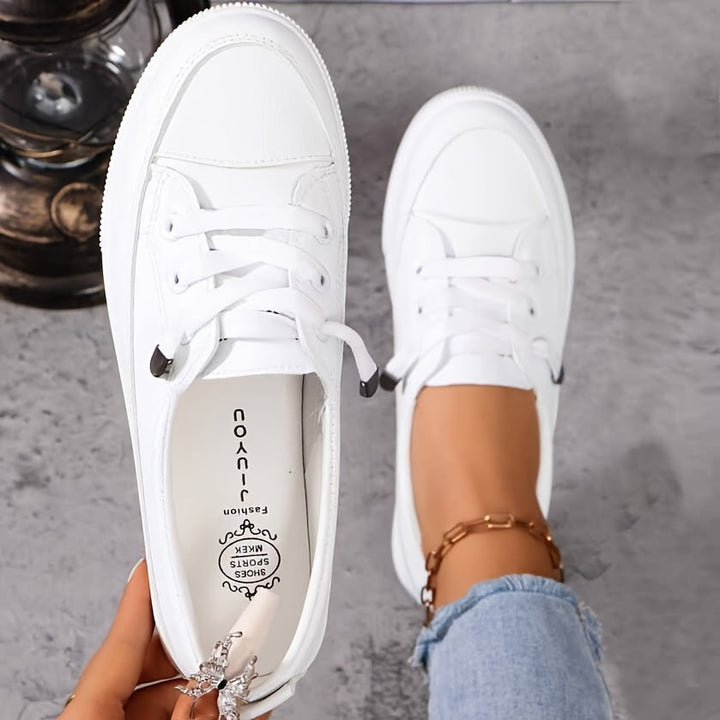 Damen Orthopädische Schnürschuhe in Weiß für höchsten Komfort und Unterstützung im Alltag; stilvolle Freizeitsneaker.