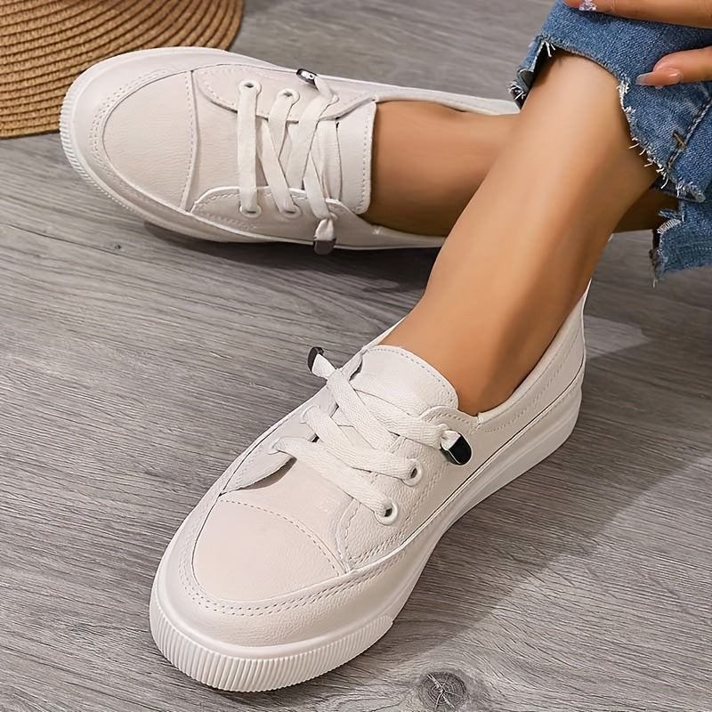 Bequeme Damen-Schnürschuhe in Beige; orthopädische Sneaker für optimalen Halt und Stil im täglichen Gebrauch.