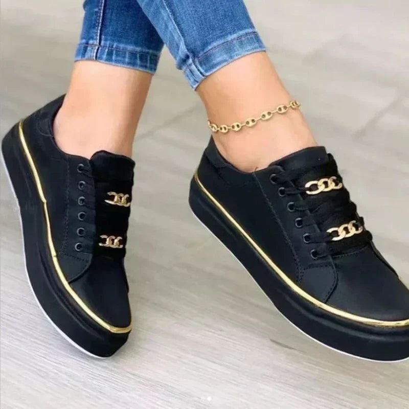Bequeme Damen Orthopädische Sneakers mit Fußgewölbestütze für Haltungskorrektur. Optimal für ganztägigen Komfort.