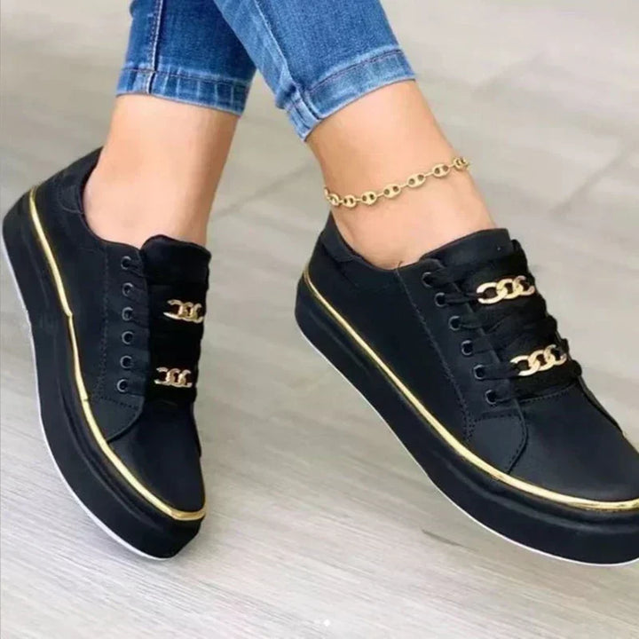 Bequeme Damen Orthopädische Sneakers mit Fußgewölbestütze für Haltungskorrektur. Optimal für ganztägigen Komfort.