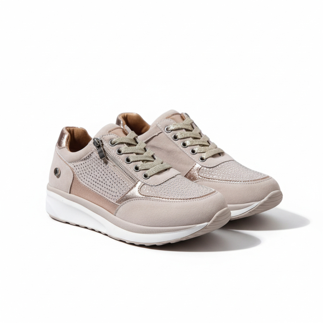 Damen Orthopädische Sneakers: Komfort, Atmungsaktivität und Stoßdämpfung für gesunde Füße beim Gehen.