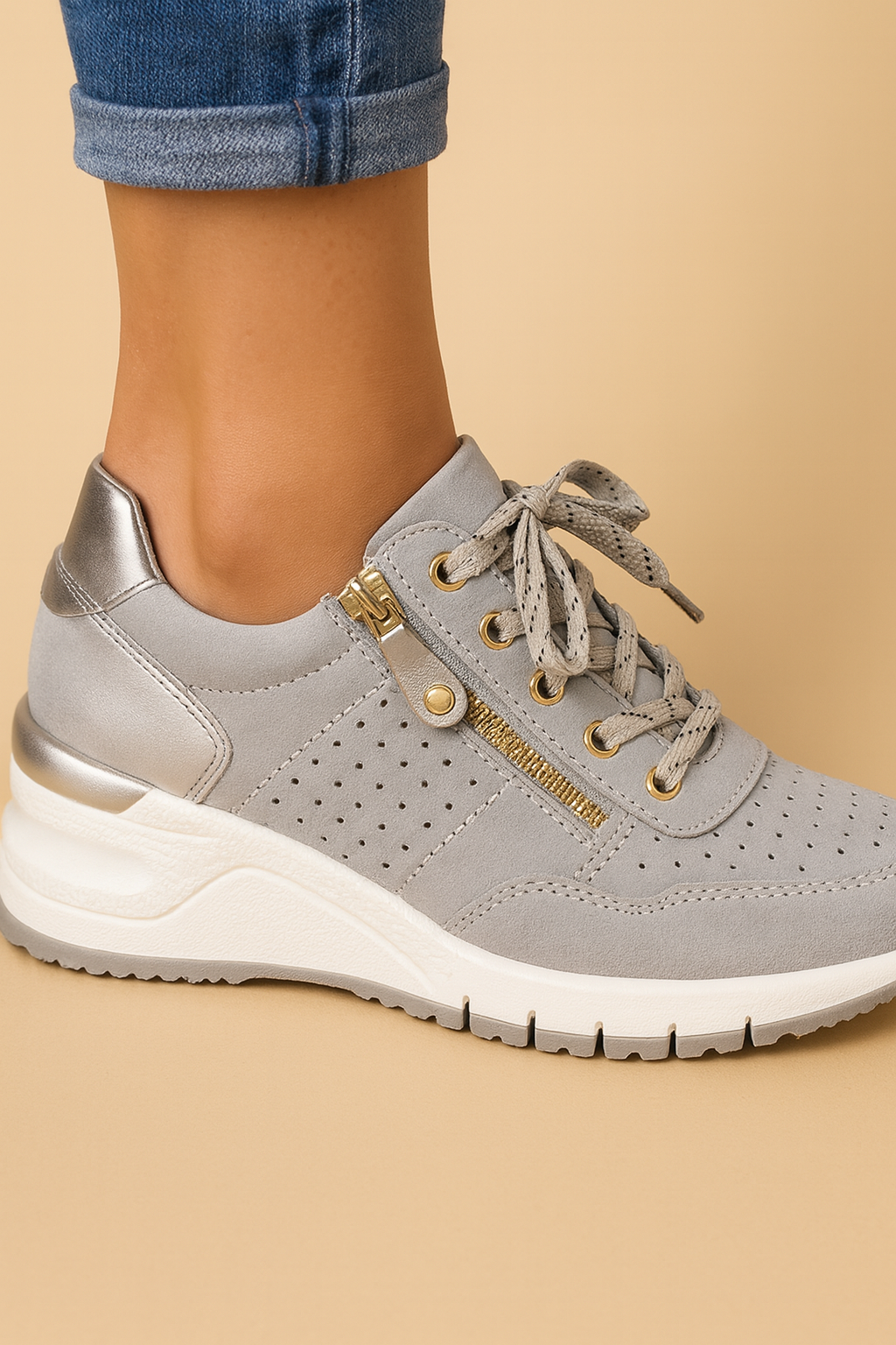 Alltagstauglicher Damen Orthopädischer Sneaker "Jasmine" bietet maximalen Komfort & Dämpfung für Ihre Füße.