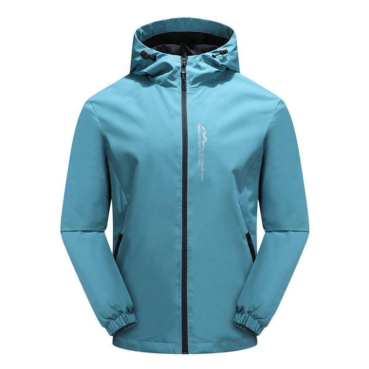 Funktionale Übergangsjacke für Damen, wind- & wasserdicht, mit Kapuze für Outdoor-Aktivitäten.