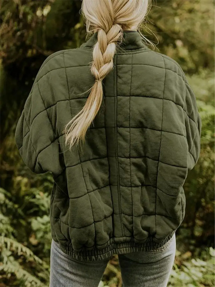 Trendige Oversized Damen Übergangsjacke Eliza, gefüttert & warm für kühle Übergangstage.