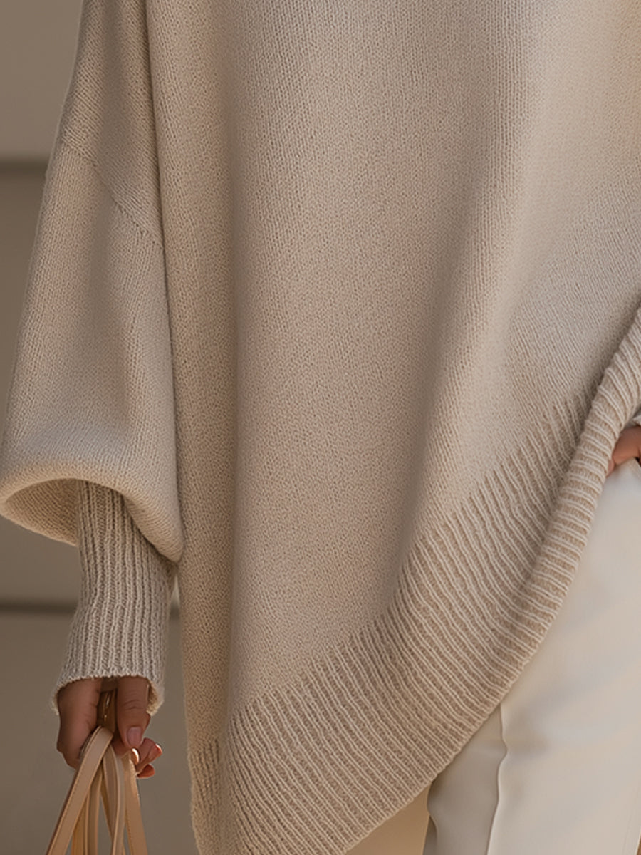 Gemütlicher Oversized Pullover für Damen, langarm, perfekt für kalte Herbst- und Wintertage.