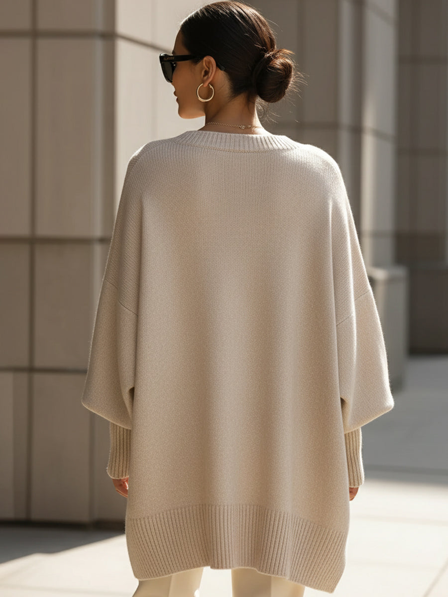 Vielseitiger Damen Oversized Pullover, Basic für Freizeitmode, elegant und bequem für jeden Tag.