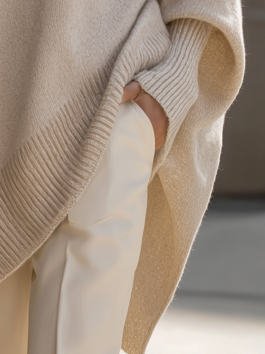 Eleganter Damen Oversized Strickpullover, modern, für schicke Herbst- und Winteroutfits.