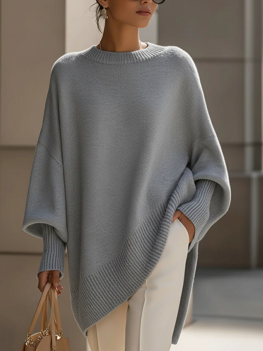 Warmer Damen Oversized Pullover, langarm, ideal für Herbst- und Wintermode, extrem gemütlich.
