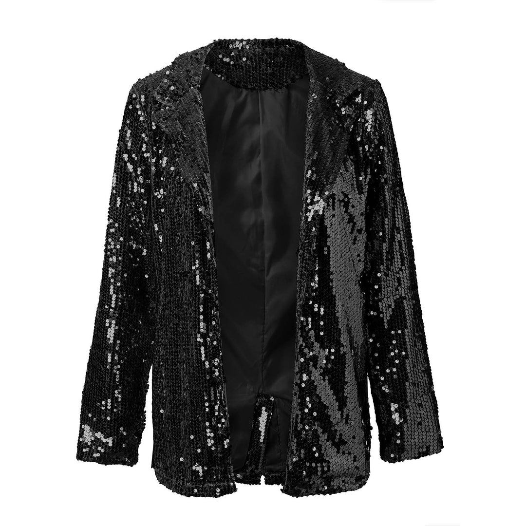 Elegante Frau trägt einen schicken Damen Pailletten-Blazer, ideal für Partys und glamouröse Abendveranstaltungen.