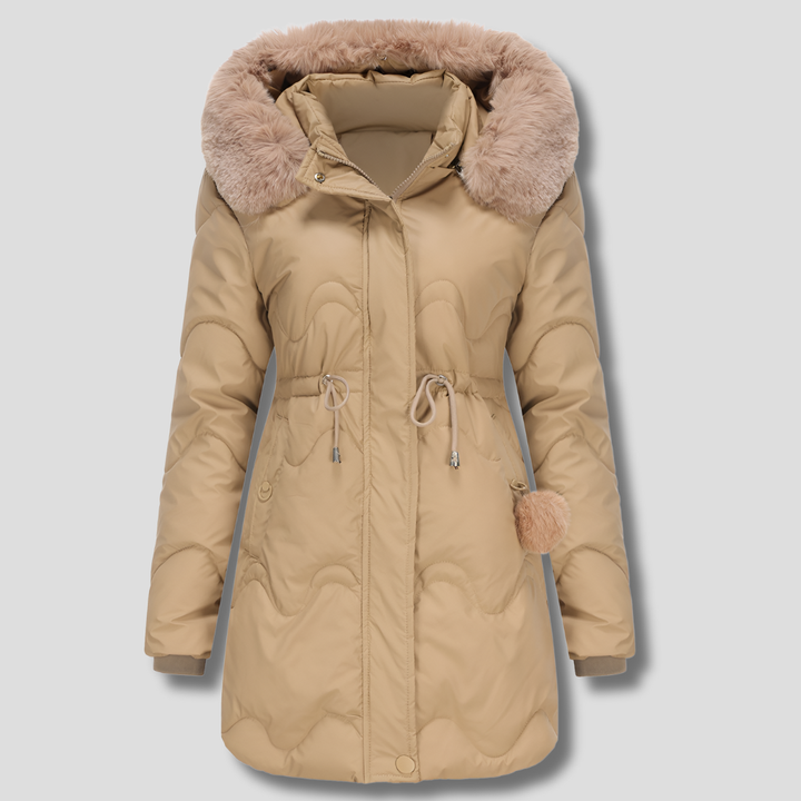 Damen Kapuzenparka Victoria, wasserabweisend und warm. Komfortabler Langmantel für Alltag und Freizeit, winddicht.