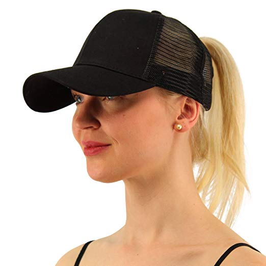 Graue Outdoor Kappe für Frauen, mit Zopfloch, modisch & schützend vor Sonne.