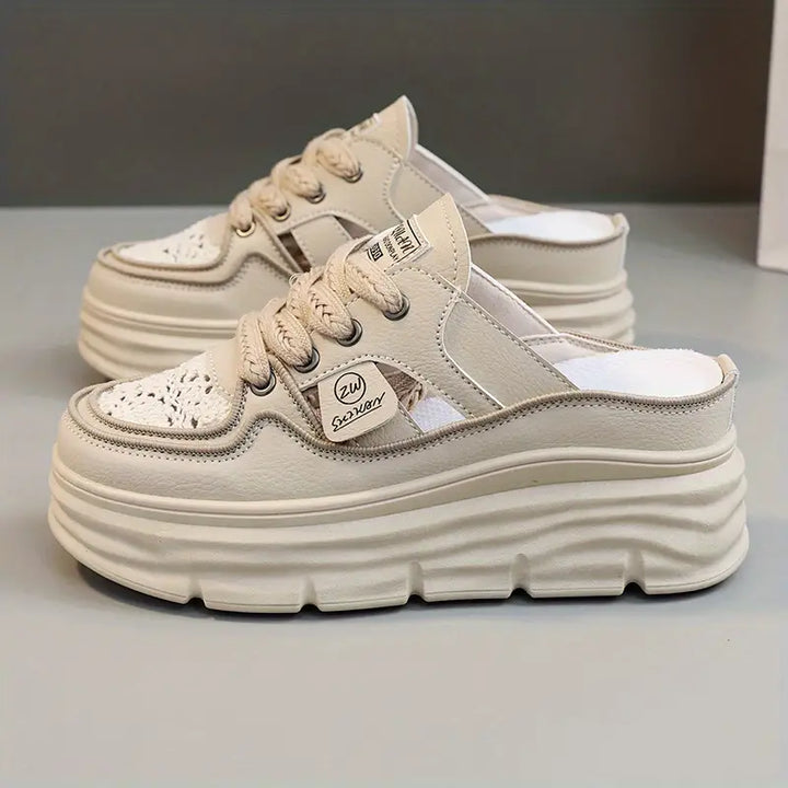 Damen Plateau-Slipschuh, atmungsaktiv & leicht. Bequemer Freizeitschuh für Frühling/Sommer mit modernem Stil.