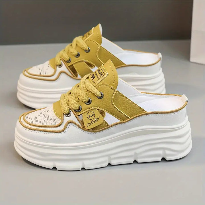 Leichter & atmungsaktiver Damen Plateau-Slipschuh. Ideal als bequemer Freizeitschuh für Frühling und Sommer.