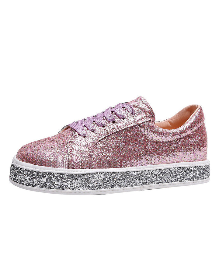 Komfortable Damen Glitzer Plateau Sneakers, moderne Damenschuhe für einen stilvollen, ganzjährigen Auftritt.