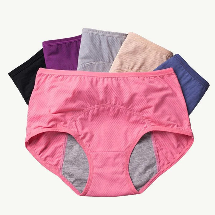 Damen Plus-Size Periodenhöschen mit hoher Taille, auslaufsicherer Schutz für Komfort und Sicherheit.