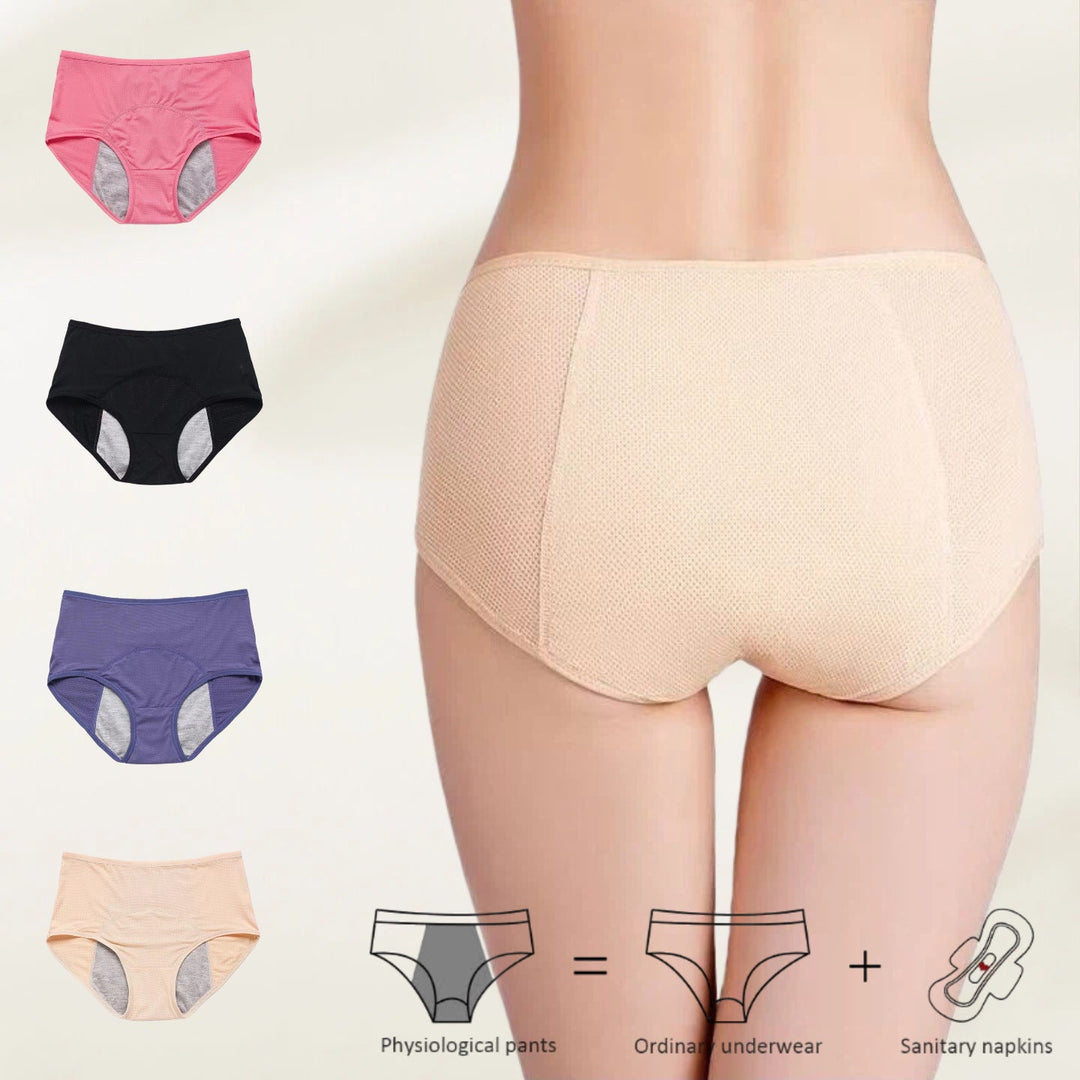 Schwarzes, auslaufsicheres Damen-Höschen in Plus-Size, hohe Taille für optimalen Schutz und Diskretion.