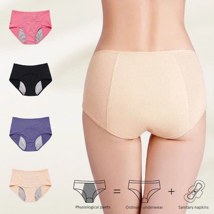 Schwarzes, auslaufsicheres Damen-Höschen in Plus-Size, hohe Taille für optimalen Schutz und Diskretion.