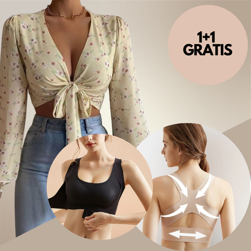 Komfortabler Damen BH mit Haltungsstütze, Vorderverschluss und Push-up Effekt, ideal für den Alltag.