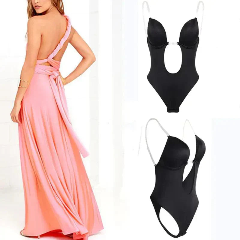 Trägerloser, rückenfreier Damen Shapewear BH, ideal für Outfits mit tiefem Rückenausschnitt und Abendkleider.