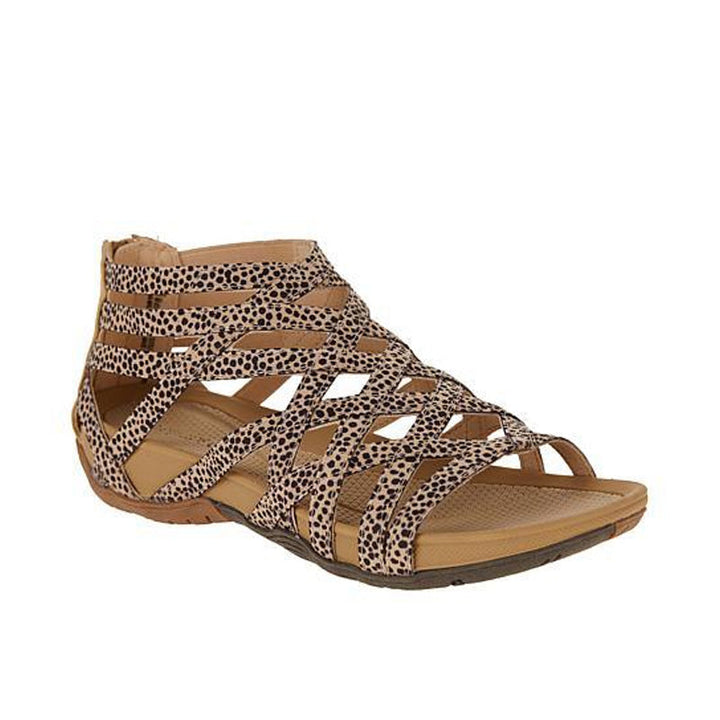 Schwarze Damen Römersandalen, müheloser Stil. Flache Sommersandalen, ideal als bequeme Freizeitschuhe.