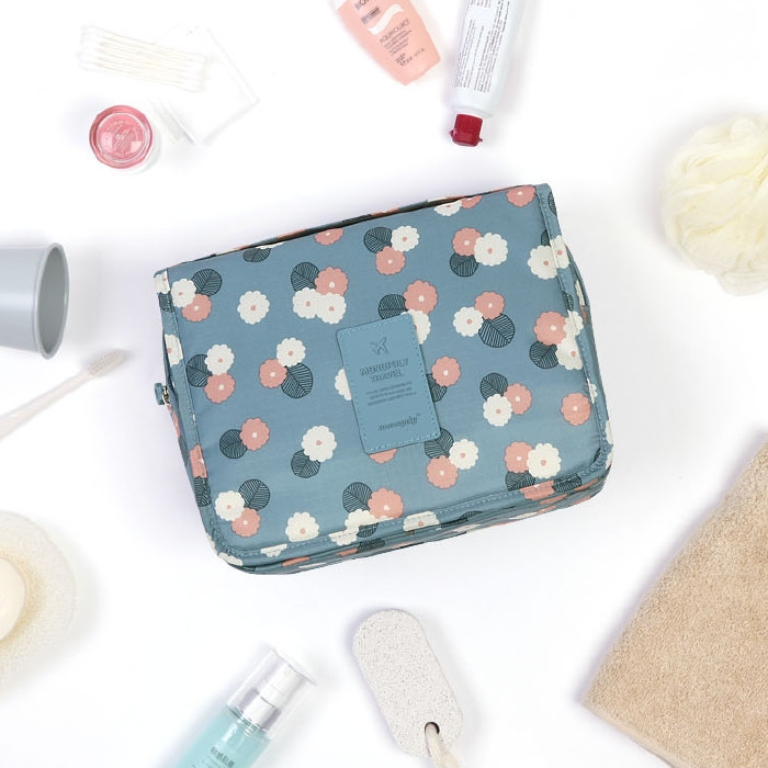 Damen Reise Kosmetiktasche mit Haken, wasserdicht, für Make-up & Pflegeprodukte im Bad.