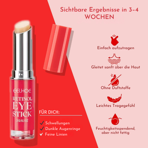 Praktischer Retinol Augencreme Stick für Damenpflege, einfache Anwendung gegen Falten & Augenringe. Beauty Skincare.