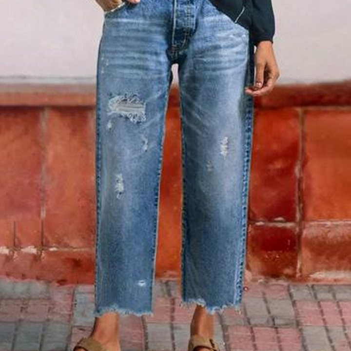 Damen Retro Straight Jeans, vielseitig für Vintage Looks, Straight Leg für Casual & Chic Mode.