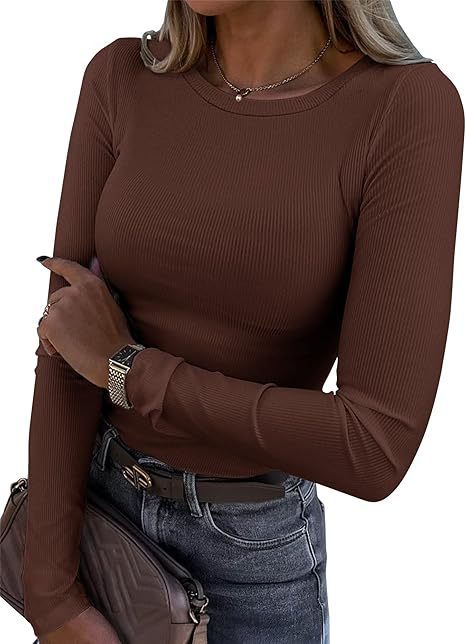 Figurbetontes Langarm-Top für Damen, gerippt. Schlicht & elegant für jeden Anlass.