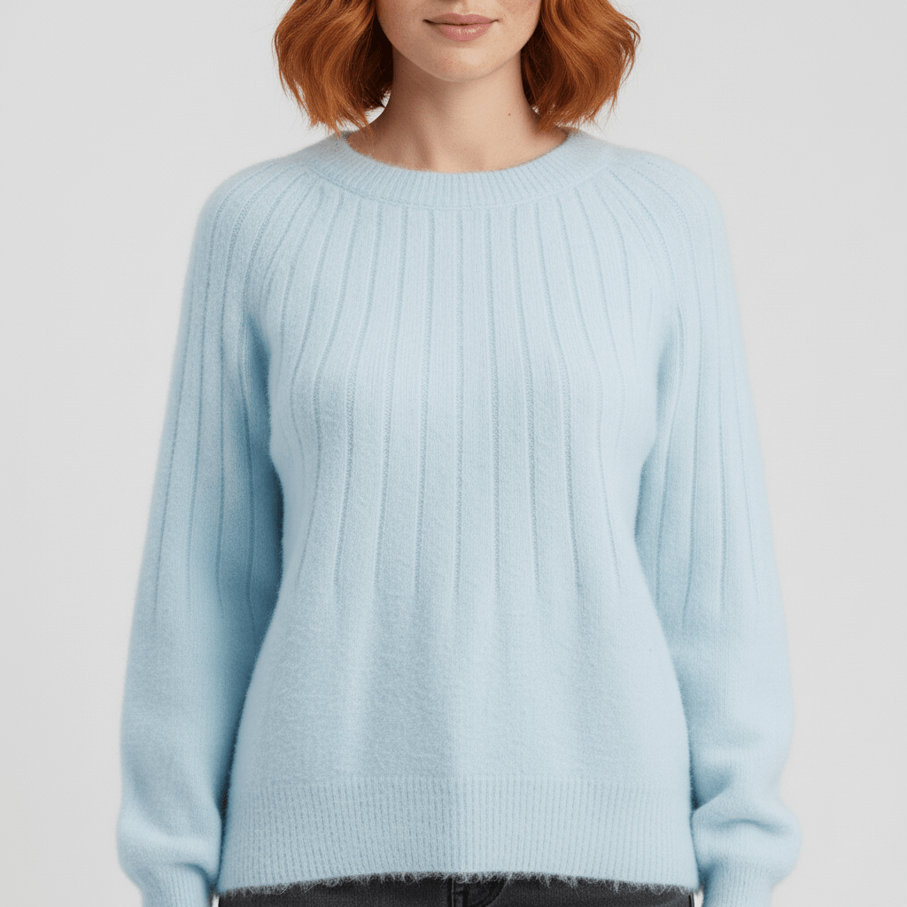 Damen Langarm-Pullover "Leah", gerippt, kombiniert Komfort mit stilvollem Design.