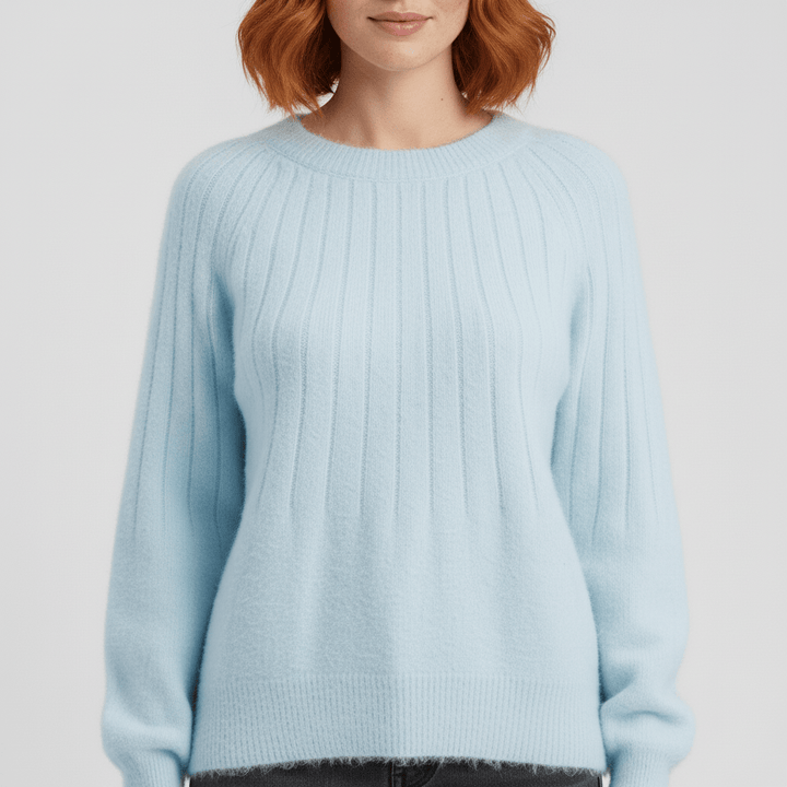 Damen Langarm-Pullover "Leah", gerippt, kombiniert Komfort mit stilvollem Design.