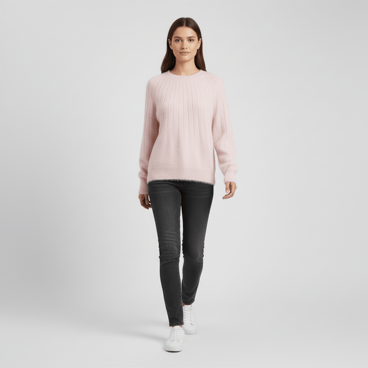 Zeitloser Damen Strickpullover, gerippt, mit langen Ärmeln, Must-have für Herbstmode.
