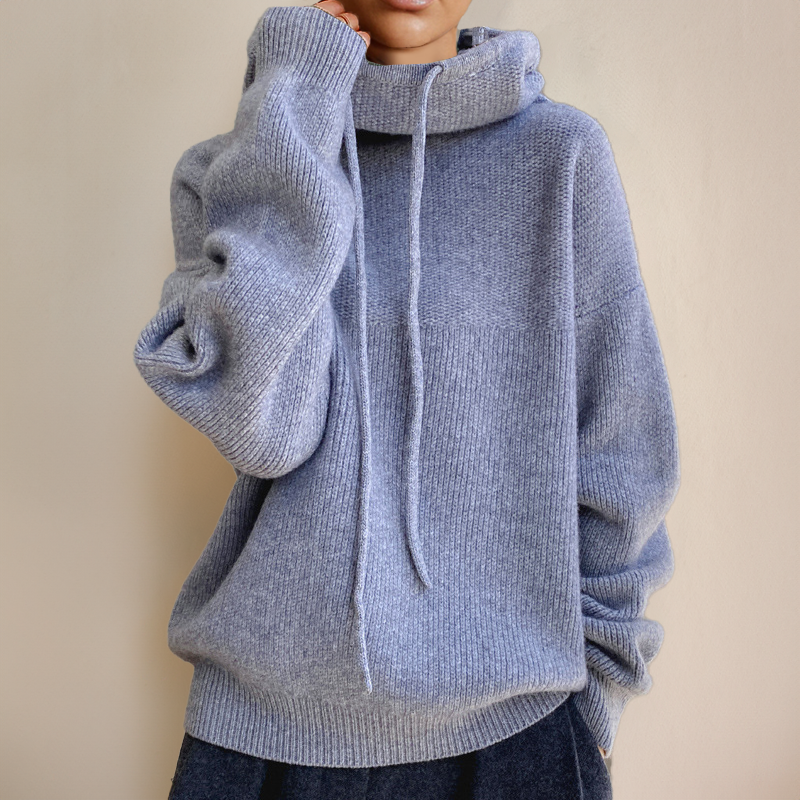 Hochwertiger Damen Rollkragenpullover, langarm, aus weichem Stoff für Winterwärme.