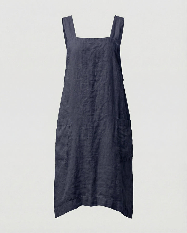Stilvolles Damen Schürzenkleid als moderne Küchenschürze mit praktischen Taschen.