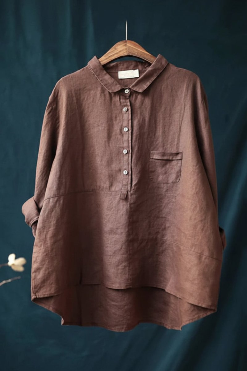 Damen Schlupfhemd Jade, locker geschnitten. Bequemes Langarmshirt mit Knopfleiste für jeden Anlass.