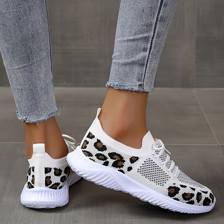 Fashion Damen Schnürschuhe mit Leopardenmuster & Schleifen-Detail, perfekt für Herbst.