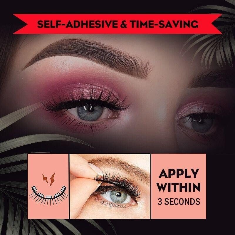Natürliche Fake Lashes für Frauen, selbstklebend & einfach anzubringen; verleihen Volumen ohne Kleber.