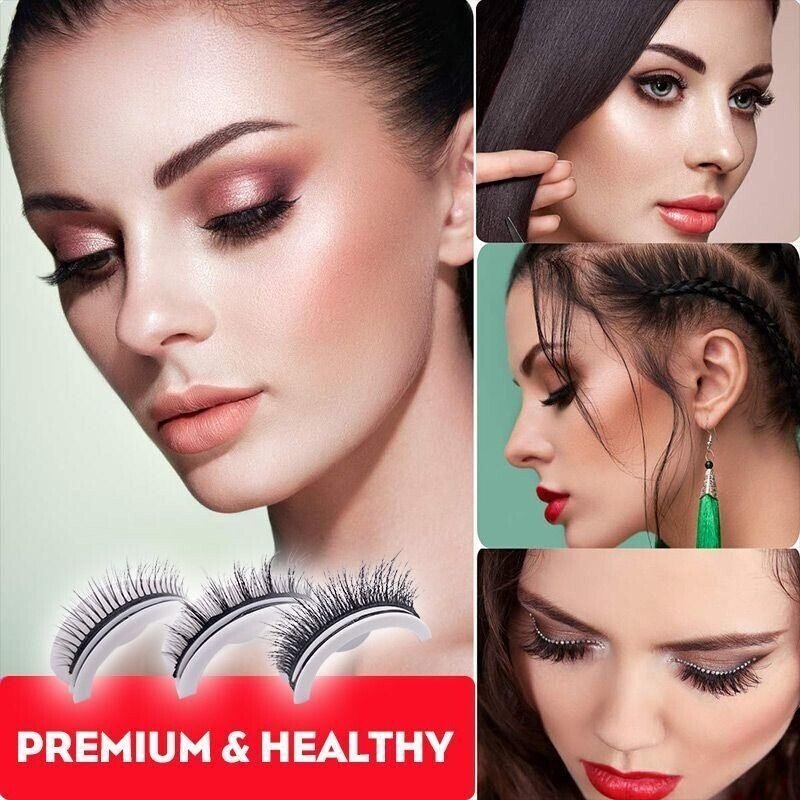 Selbstklebende Wimpern für Frauen, die Volumen & Länge suchen, kein Kleber nötig, wiederverwendbar.