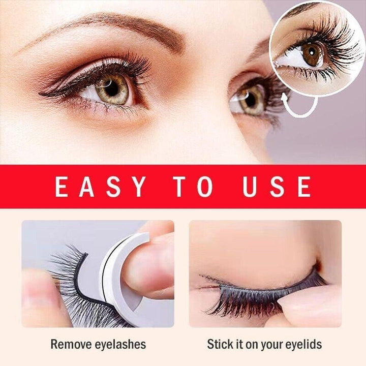 Natürliche selbstklebende Fake Lashes für Damen, kleberfrei für einfaches & schnelles Augen-Make-up.