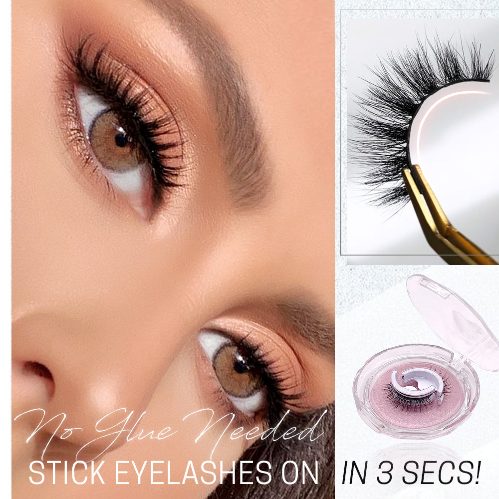 Synthetische künstliche Wimpern, selbstklebend & wiederverwendbar. Perfekt für ein schnelles Augen-Make-up.