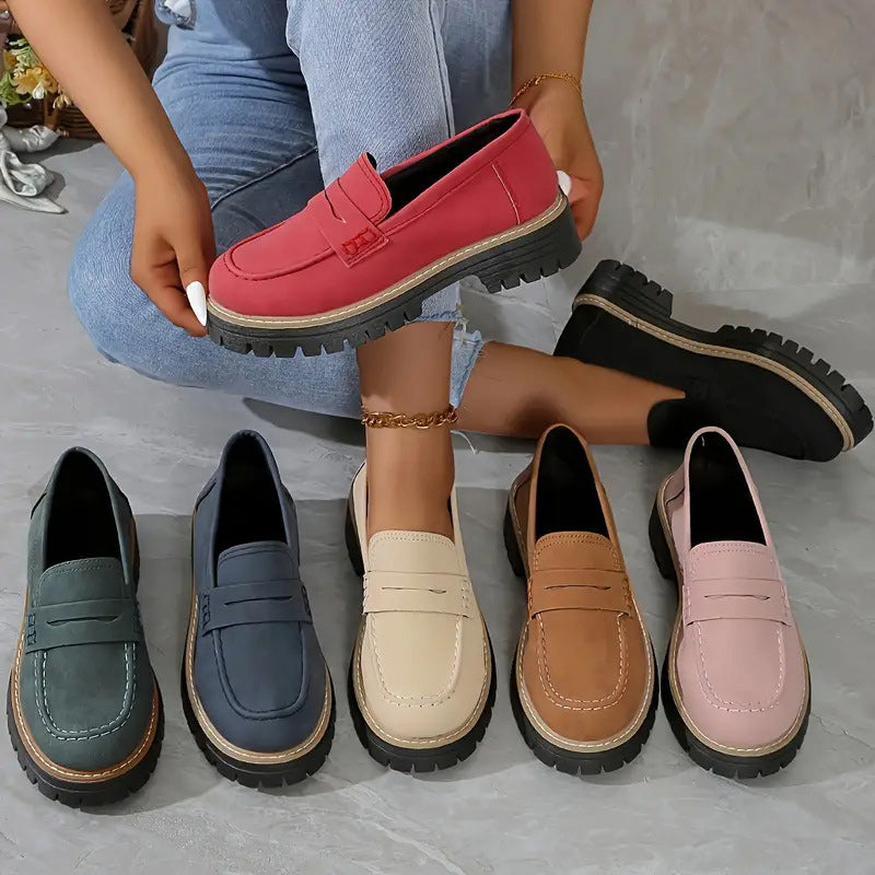 Elegante Damen Loafer mit Blockabsatz für den Frühling und Herbst, ideal für den täglichen Gebrauch.