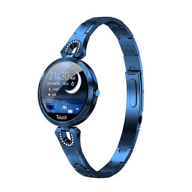 Damen Smartwatch Fitnessuhr wasserdicht mit Herzfrequenz- & Blutdruckmonitor.