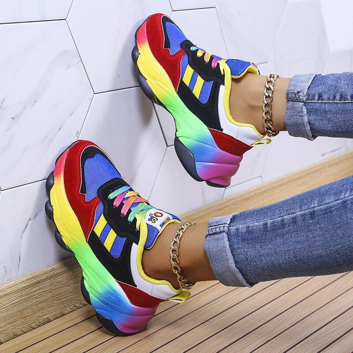 Damen Alltagsschuhe: bequeme, leichte Schnürsneakers mit atmungsaktivem Design. Perfekt für Spaziergänge & Freizeit.