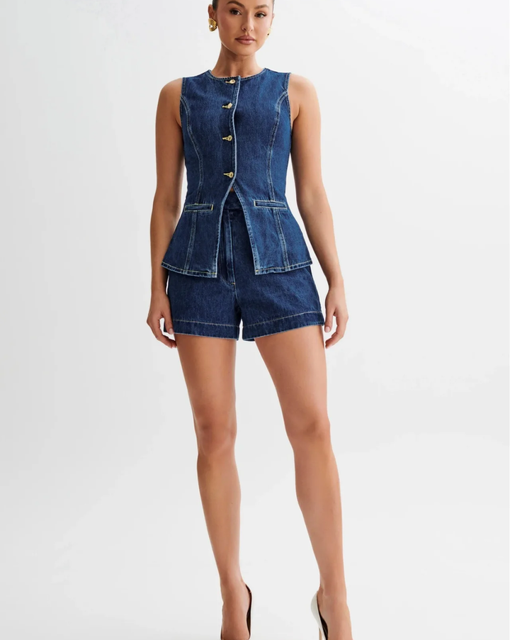Stilvolles Damen Sommer Set: Modisches Jacke-Hose-Outfit, ideal als bequemer Zweiteiler für Freizeit und trendige Looks.