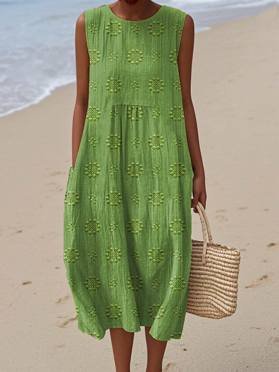 Stilvolles Damen Freizeitkleid Bella, locker geschnitten, mit praktischen Taschen für warme Urlaubstage.