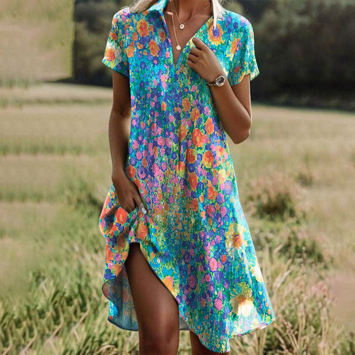 Damen Sommerkleid Tansy, ein bequemes, trendiges Midi-Kleid in lockerer Passform für Frauen. Ideal für Sommer & Freizeit.