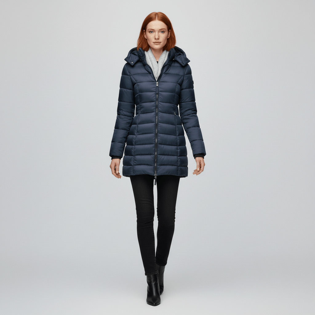 Alexia Damen Steppjacke: Warmer, figurbetonter Parka, ideal für Herbst & Winter, mit Kapuze.