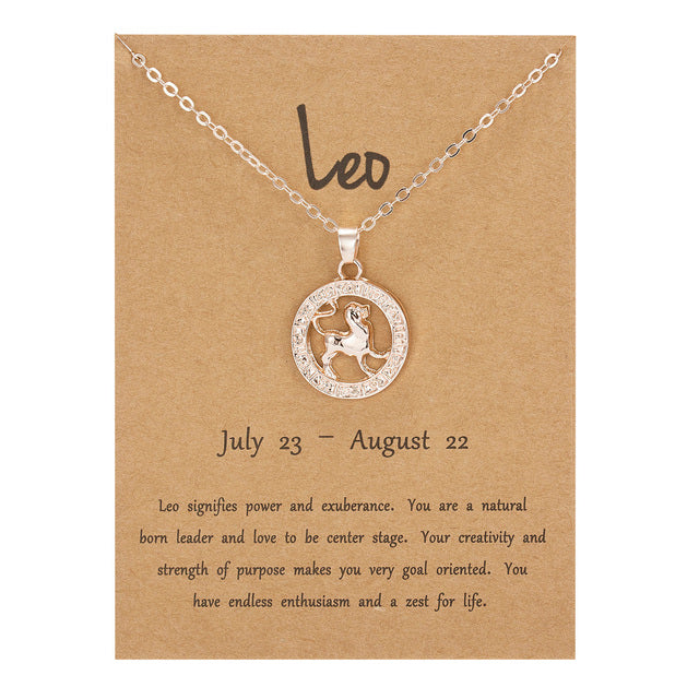 Geschenkidee: Roségold Sternzeichen Halskette mit Zirkonia für Damen, persönlicher Astrologie Schmuck.