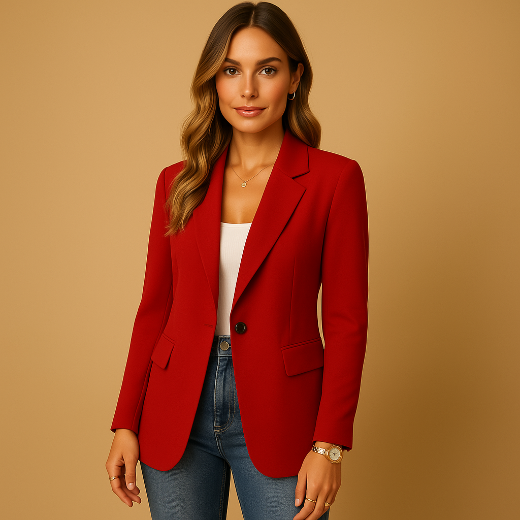 Modischer Damen Business Blazer Isla, tailliert, dehnbar, für einen professionellen und bequemen Büro-Look.